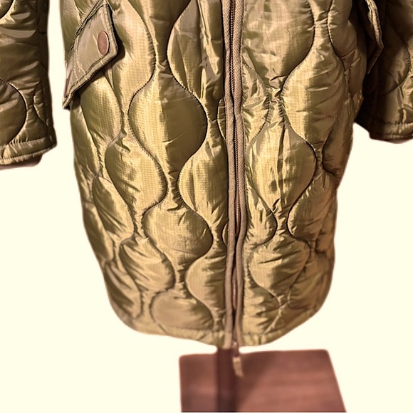 Avec Les Filles Olive Green Heritage Quilted Longline Bomber Coat Style 82417 - Picture 5 of 16